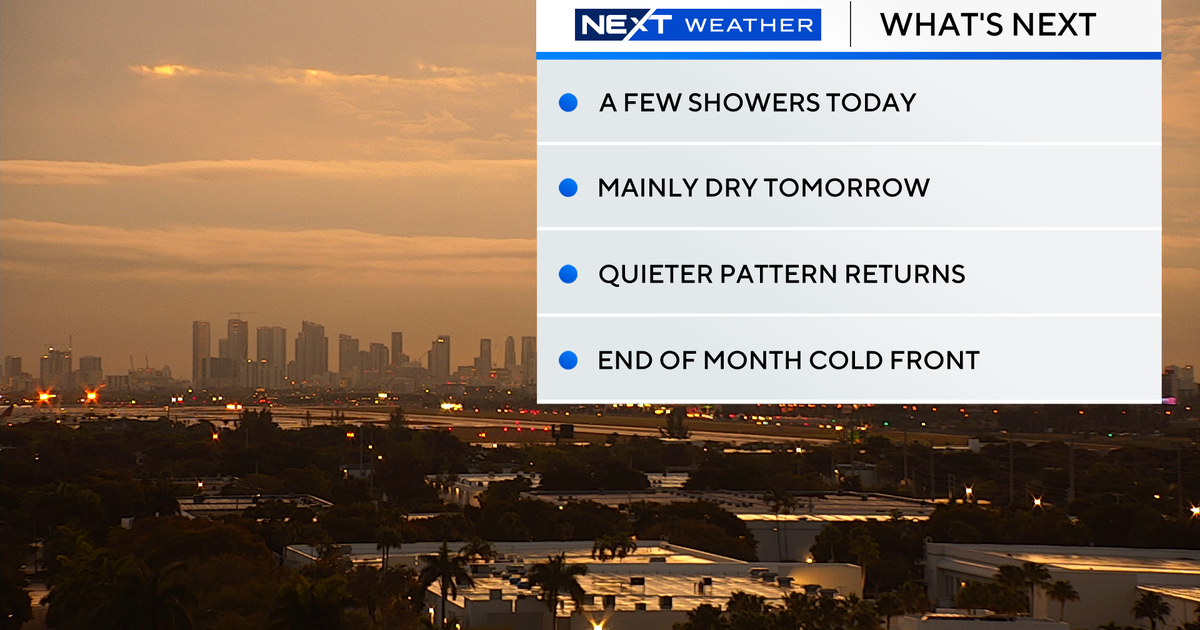 South Florida drying out after day of rain, quiet pattern for midweek South Florida drying out after day of rain, quiet pattern for midweek