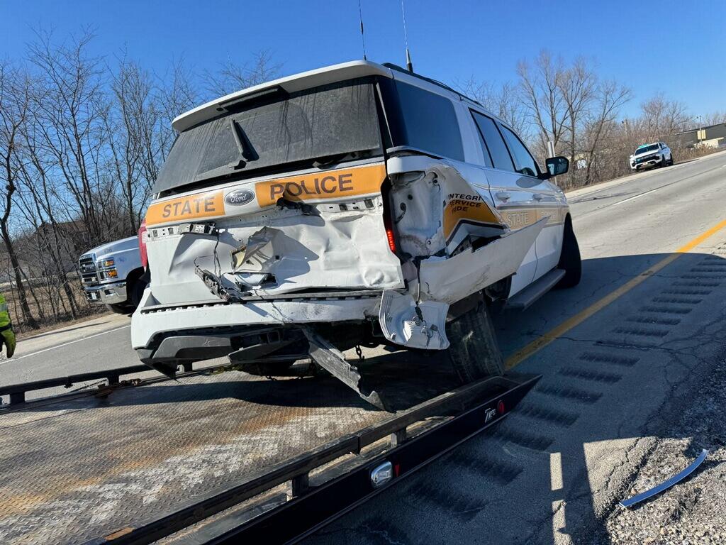 Illinois State Police trooper injured after squad car hit by SUV on I ...