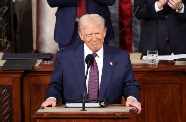 President Trump delivers a speech to a joint session of Congress in the House Chamber of the U.S. Capitol on March 4, 2025. 