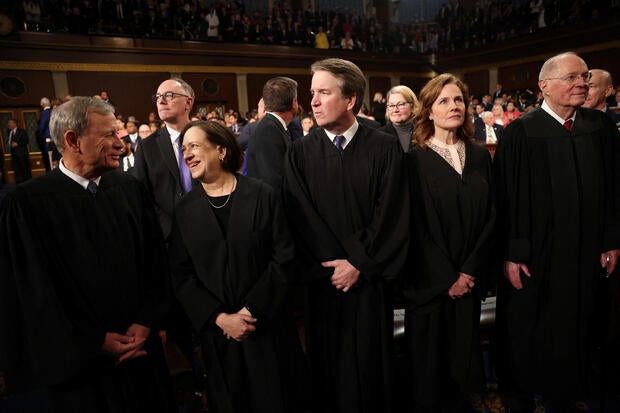 Supreme Court justices at President Trump's speech to a joint session of Congress 