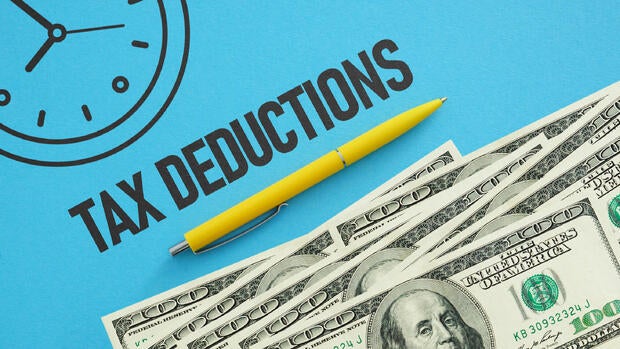 Tax deductions is shown using the text 