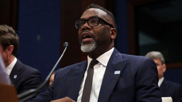 Chicago Mayor Brandon Johnson testifies at a House Oversight Committee hearing on sanctuary cities at the U.S. Capitol in Washington, D.C., on March 5, 2025. 