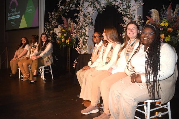 People pose for a photo at the 2025 Take the Lead Greater Philadelphia annual gala 