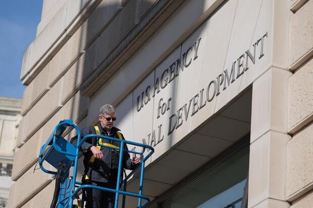 USAID Signage Is Covered Up At Their Washington Headquarters 