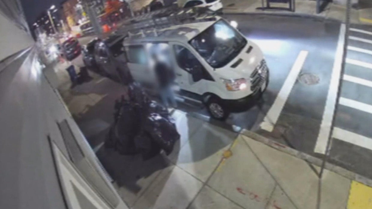 Video shows man dumping bags of trash on East Boston sidewalk - CBS Boston