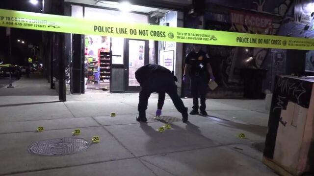 Police tape at a crime scene. 