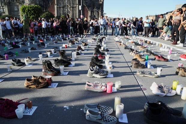 Vigil for victims of a clandestine mass grave recently found in the state of Jalisco 