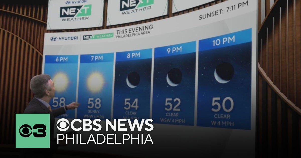 Clear, but not as cold Tuesday night in Philadelphia region - CBS ...