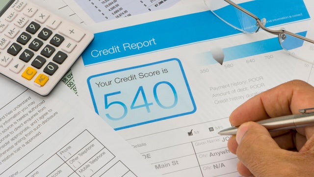 Credit report form on a desk 