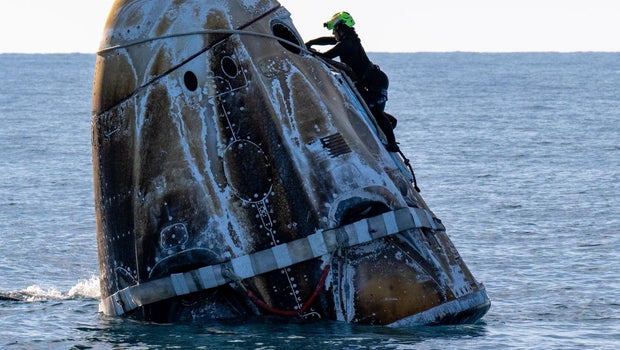 NASA astronauts return to Earth after nine months in space