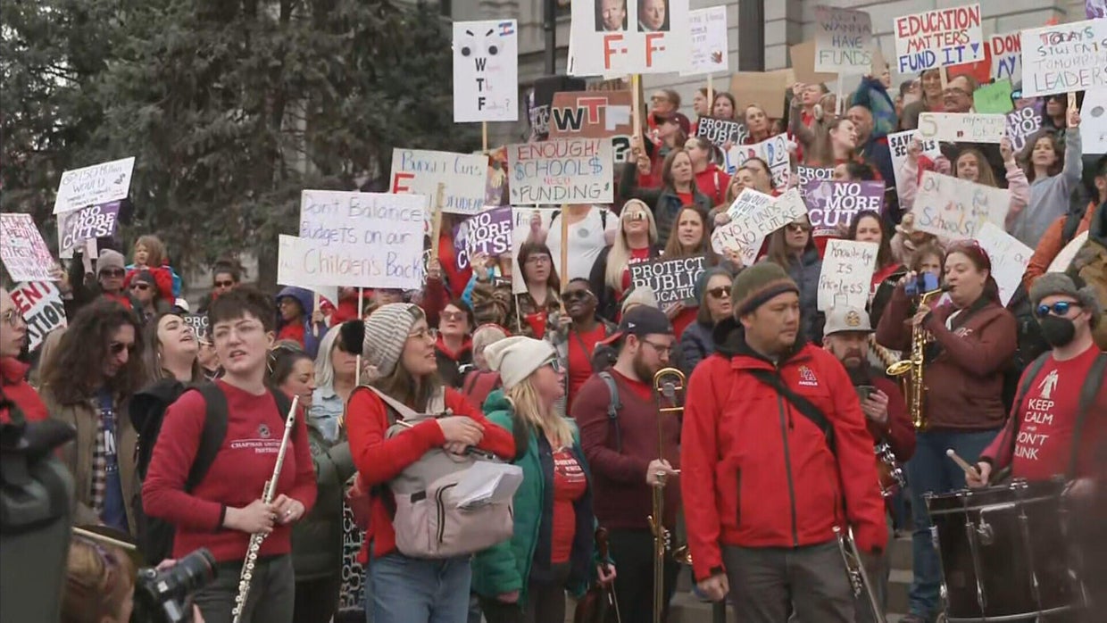 Colorado teachers rally at the Colorado State Capitol amid proposed ...