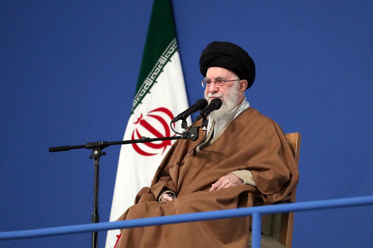 Iran's Supreme Leader Ayatollah Ali Khamenei speaks during a meeting in Tehran 