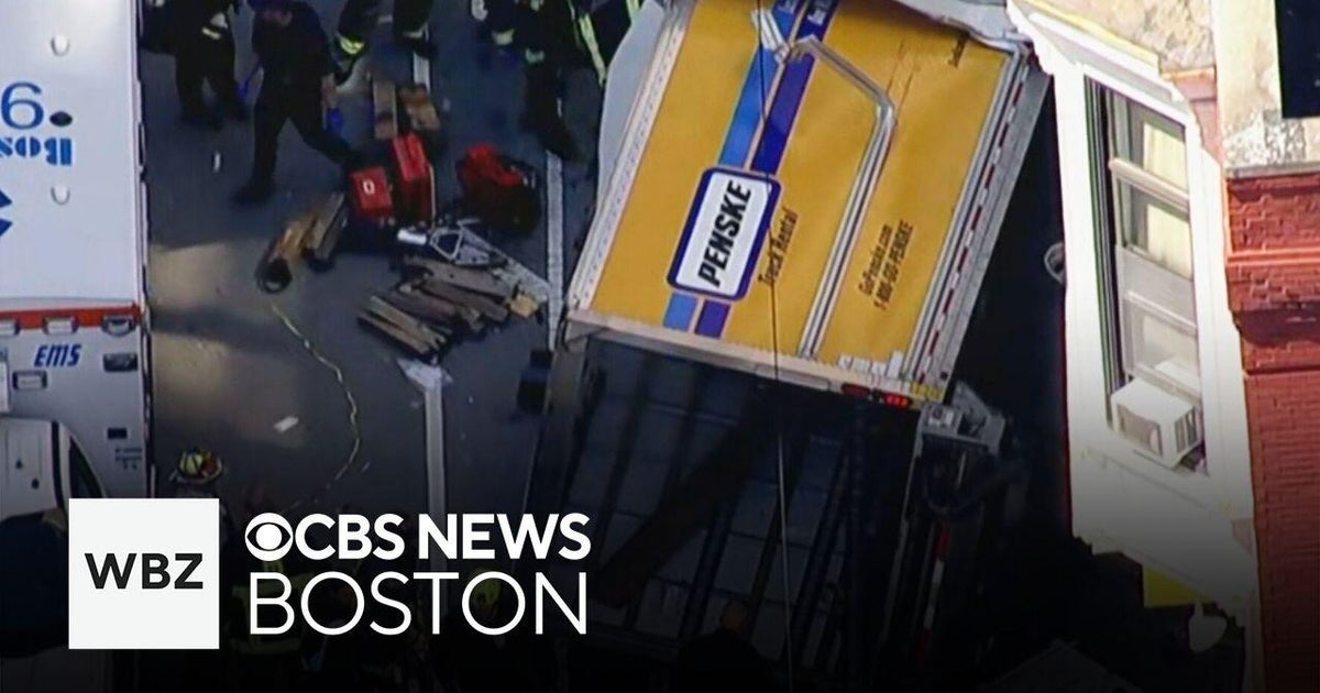 Truck crashes into building in Boston, several people hurt - CBS Boston