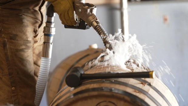 Filling a barrel
