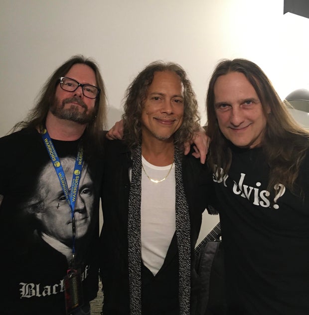Gary Holt with Kirk Hammett and Tom Hunting 
