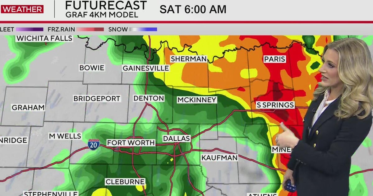 North Texas faces heavy rain and hail threat overnight - CBS Texas