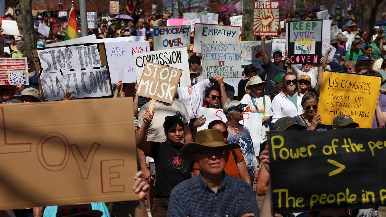 Anti-Trump 'Hands Off!' protest, in Asheville