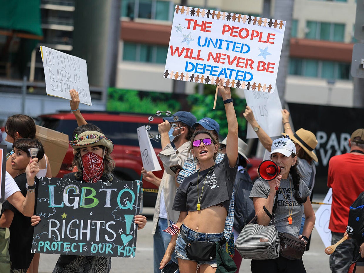 Protesters Gather In Cities Nationwide To Denounce The Trump Administration 