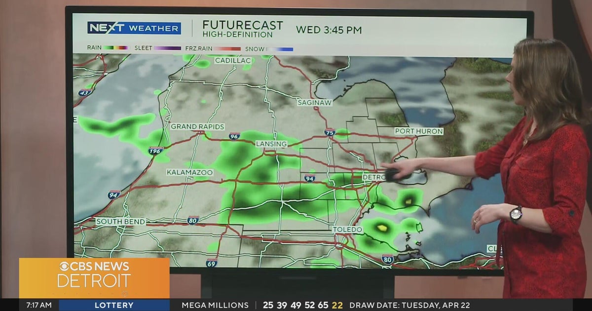 A chance of afternoon showers and storms - CBS Detroit