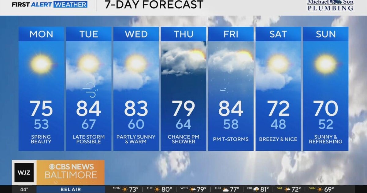 Beautiful weather conditions in Maryland Monday - CBS Baltimore