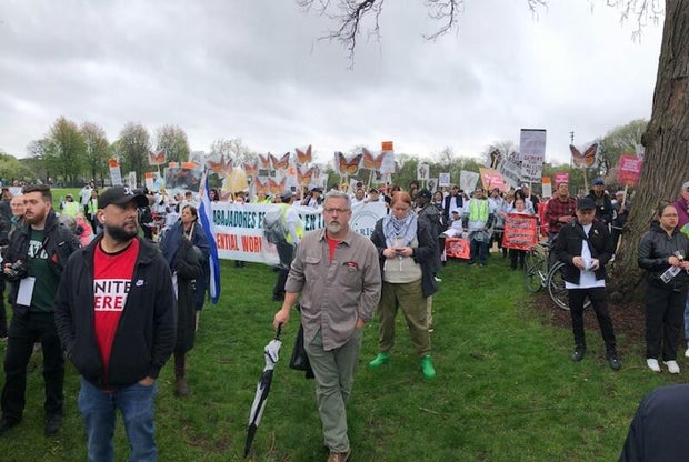 May Day 2025 protest in Union Park, Chicago. 