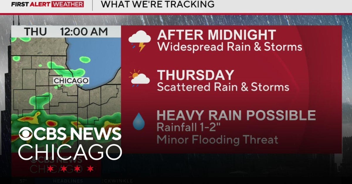Widespread rain and storms after midnight Thursday in Chicago - CBS Chicago