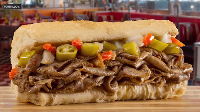 An Italian Beef sandwich from Portillo's 