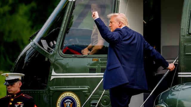 U.S. President Donald Trump boards Marine One on the South Lawn on May 1, 2025 in Washington, D.C. 