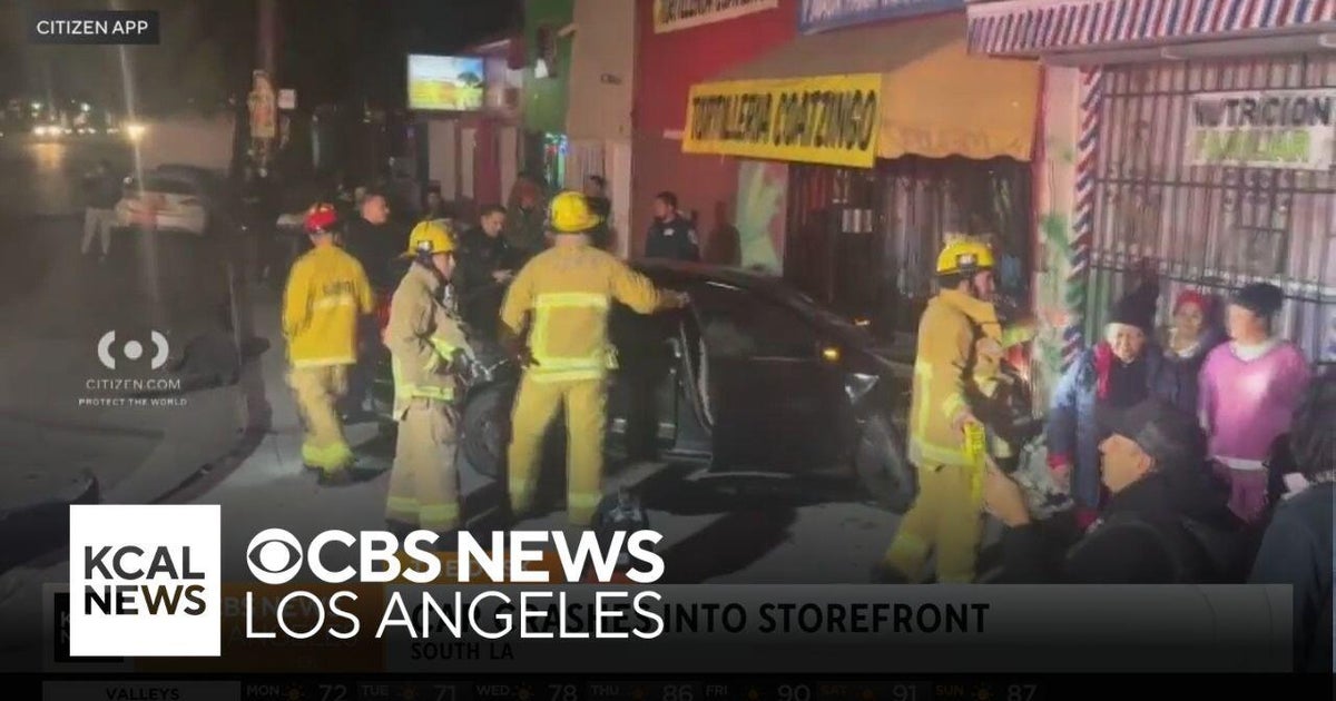 Car crashes into South LA storefront - CBS Los Angeles
