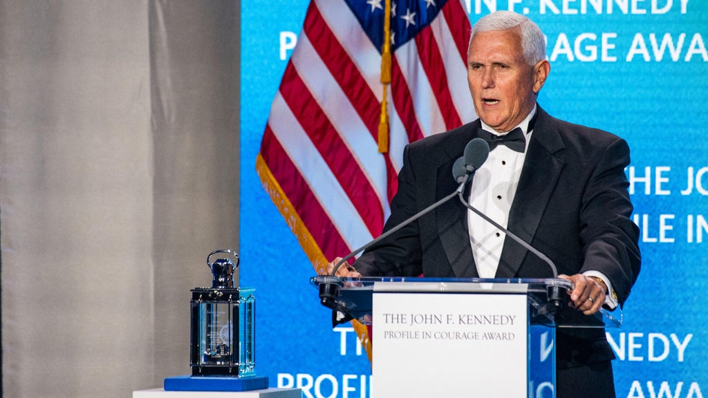 Former Vice President Pence defends Constitution after getting JFK Profile in Courage Award in Boston