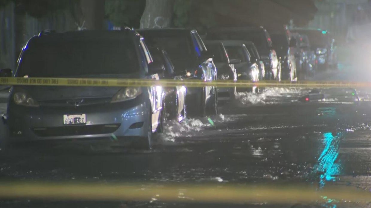 Water main break caused flooding in Westlake District area - CBS Los ...