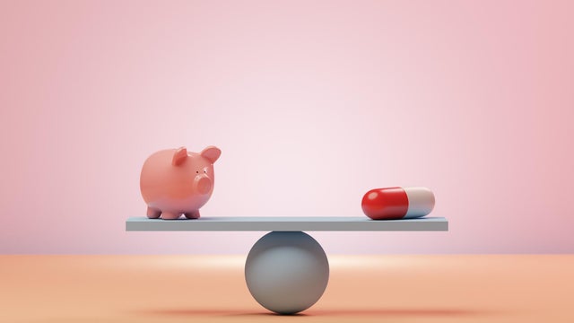 Medicine costs concept 