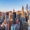 Sunrise Skyline View of Midtown Manhattan and Lower Manhattan 