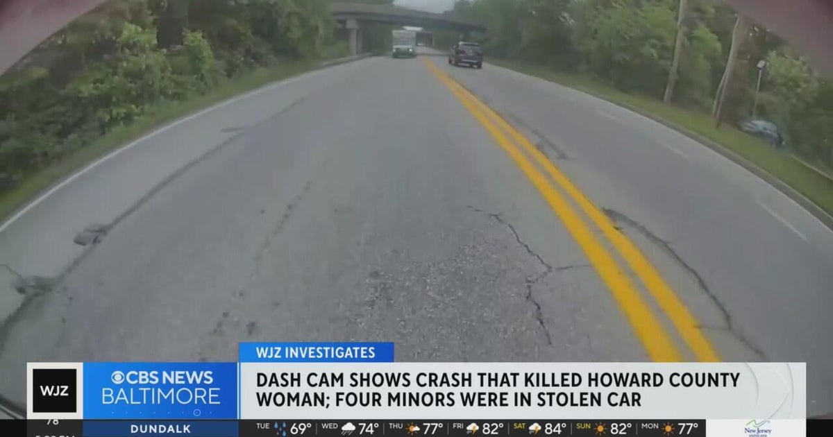Dash cam video shows deadly crash involving stolen car - CBS Baltimore