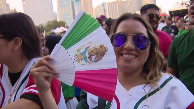 An attendee at El Grito Festival 2024 in Grant Park, Chicago. 