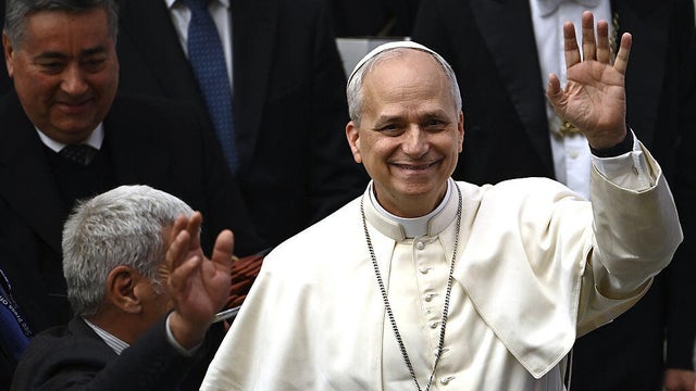 Pope Leo XIV attends an audience to journalists in Vatican 