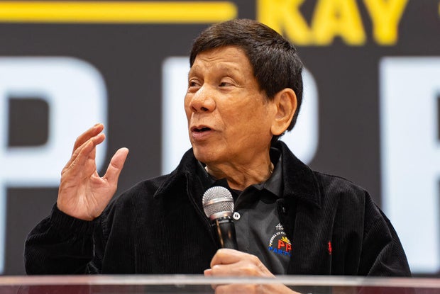 Former Philippine President Doterti holds a rally in Hong Kong 