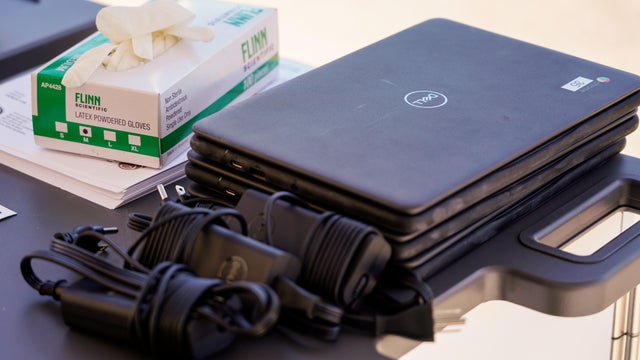 Technology Distribution Day As Schools Remain Close For In-Person Learning 