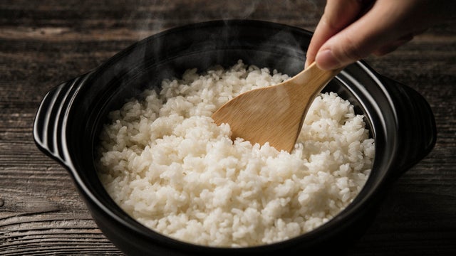 Steamed Rice Served in Earthen pot 
