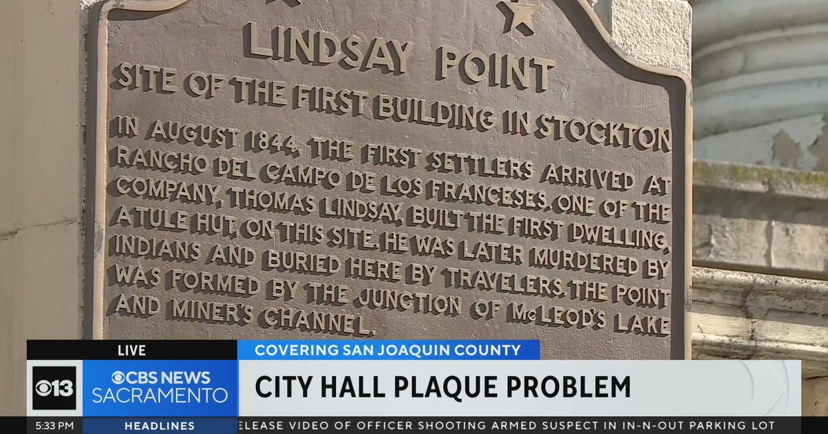 Lindsay Point plaque to be removed from outside Stockton City Hall ...