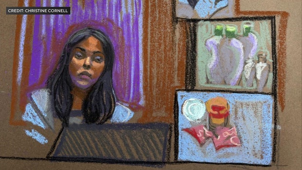 Courtroom sketch of a Homeland Security agent 