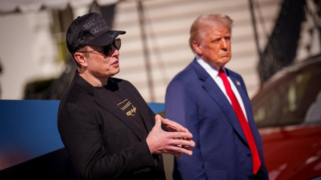 President Trump Speaks Alongside Tesla Vehicles At The White House 