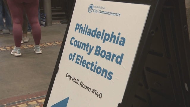 A sign that says Philadelphia County Board of Elections 