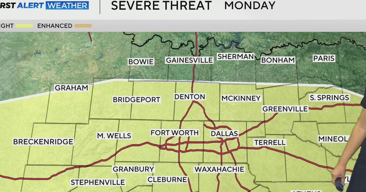 Severe weather possible in North Texas on Memorial Day - CBS Texas