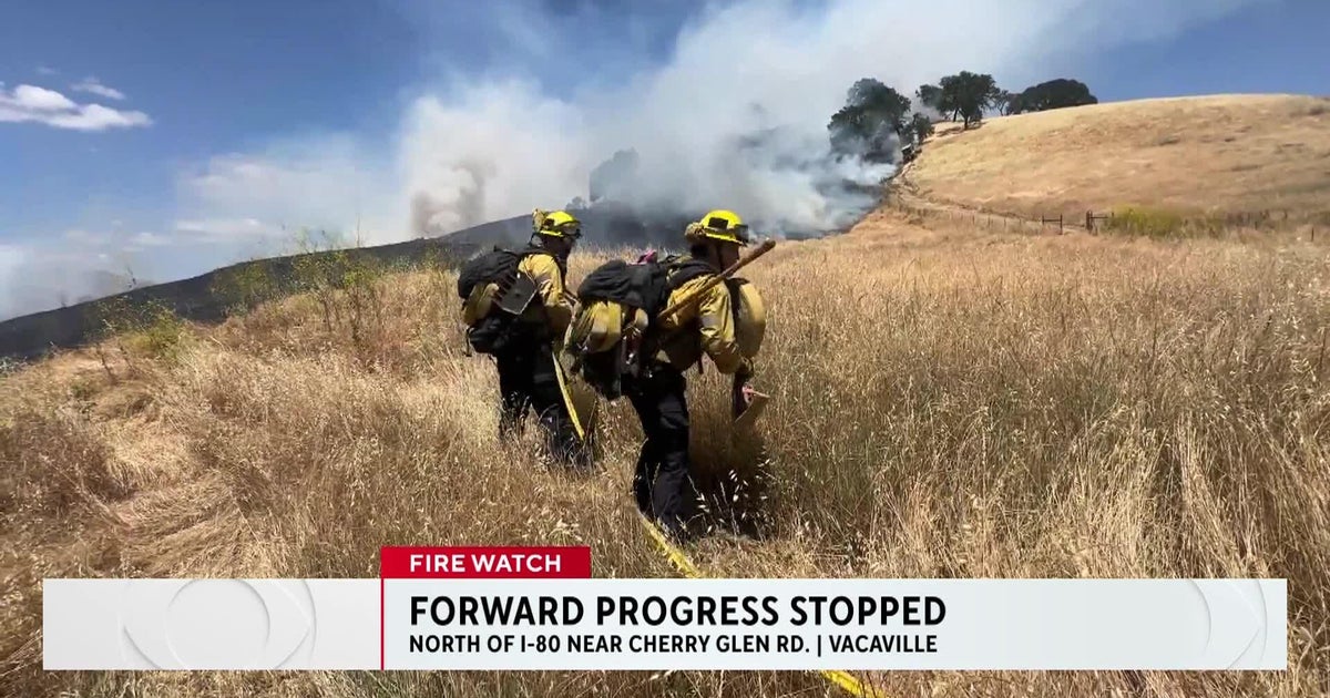 Firefighters battle vegetation fire in hills near Vacaville