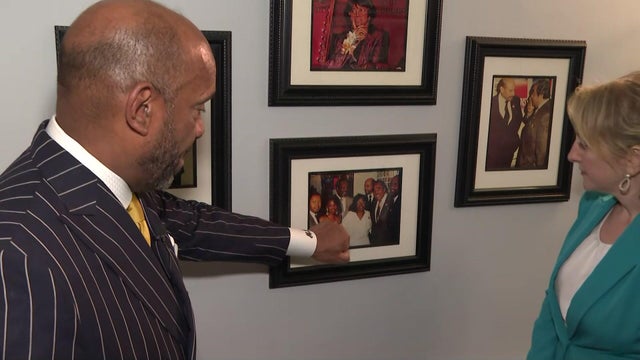 Photos of Charles Rangel hang on the wall of Sylvia's Restaurant on Malcolm X Boulevard. 