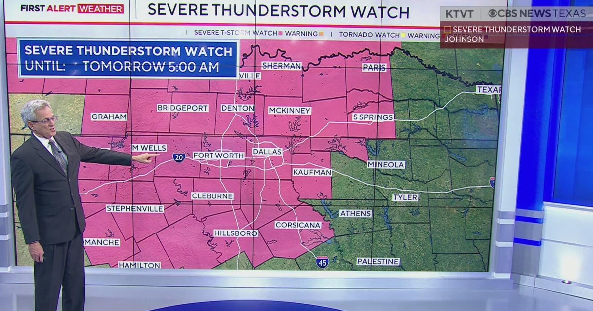 Severe weather threat moves across North Texas - CBS Texas
