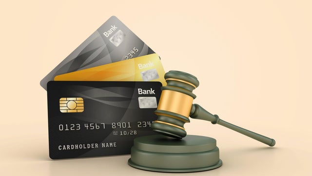 Legal Gavel with Credit Cards 