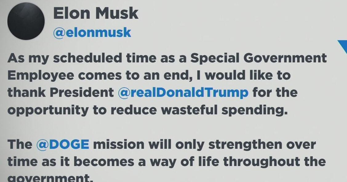 Elon Musk leaves the Trump administration