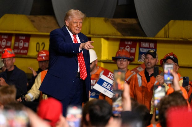 President Trump Holds Rally At US Steel Near Pittsburgh